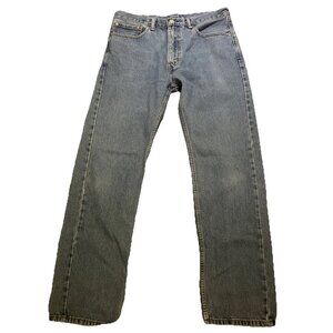 Levis 505 Jeans Mens Size 34x34 Blue Denim Regular Fit Classic Workwear Casual
